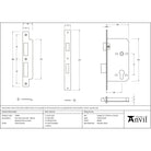 Satin Chrome Euro Din Sash Lock - 60mm Backset/72mm Centre - Euro Locks - From The Anvil - Yester Home