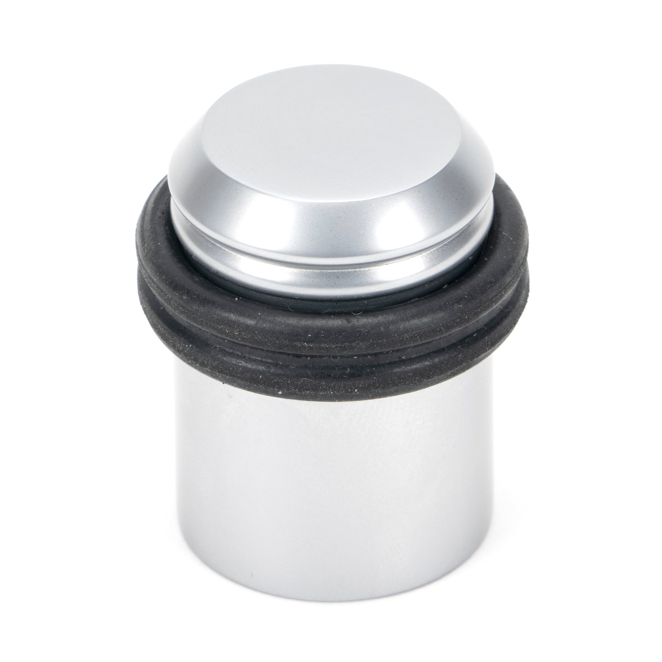 Satin Chrome Floor Mounted Door Stop | From The Anvil-Door Stops-Yester Home