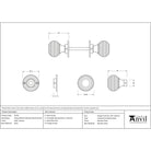 Satin Chrome Heavy Beehive Mortice/Rim Knob Set | From The Anvil-Mortice Knobs-Yester Home