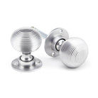 Satin Chrome Heavy Beehive Mortice/Rim Knob Set | From The Anvil - Mortice Knobs - From The Anvil - Yester Home