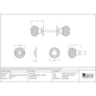 Satin Chrome Heavy Beehive Mortice/Rim Knob Set | From The Anvil - Mortice Knobs - From The Anvil - Yester Home