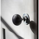 Satin Chrome Heavy Beehive Mortice/Rim Knob Set | From The Anvil-Mortice Knobs-Yester Home