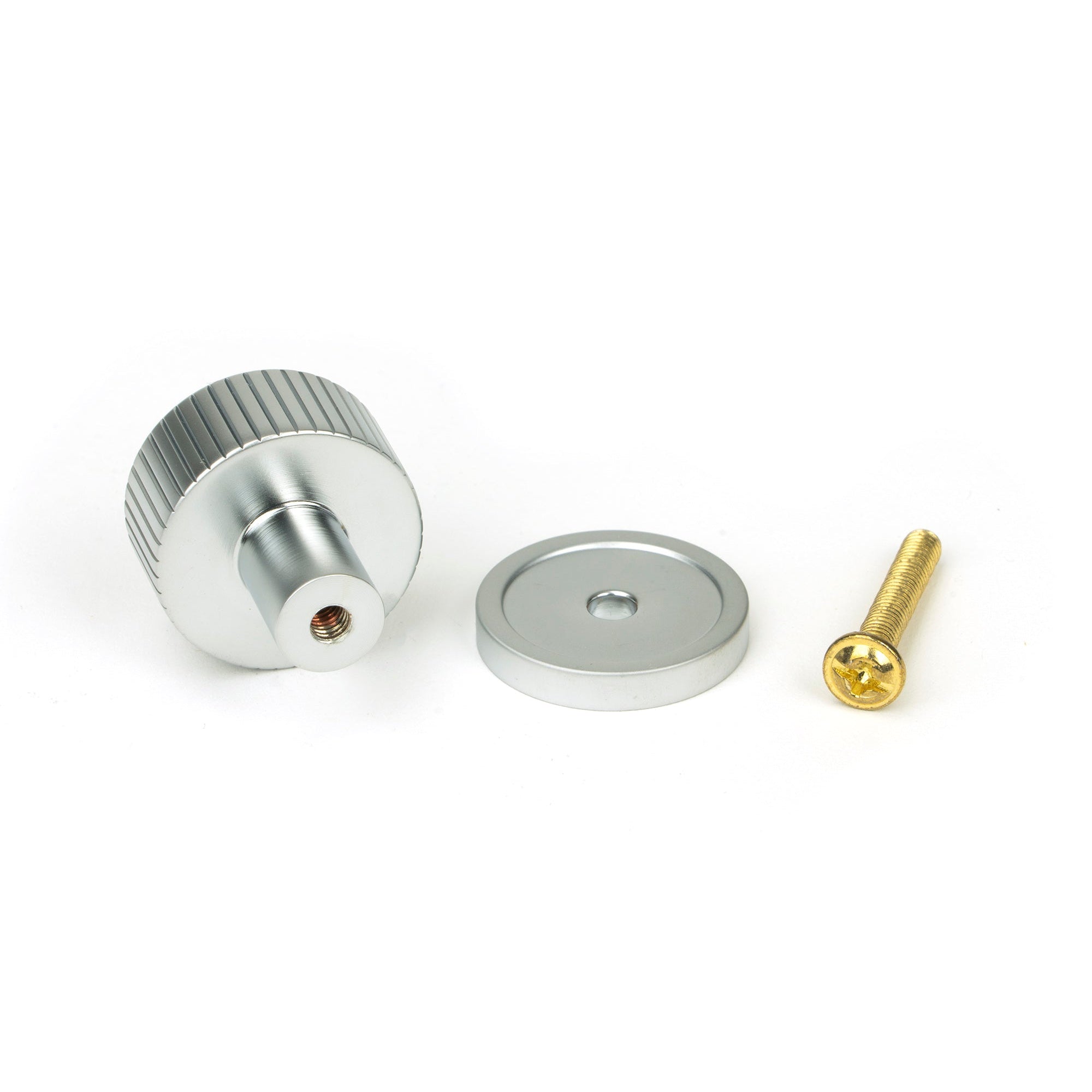 Satin Chrome Judd Cabinet Knob - 25mm (Plain) | From The Anvil-Cabinet Knobs-Yester Home