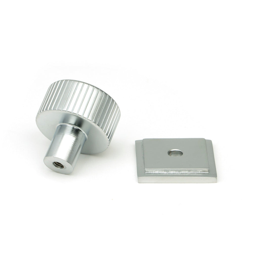 Satin Chrome Judd Cabinet Knob - 25mm (Square) | From The Anvil-Cabinet Knobs-Yester Home