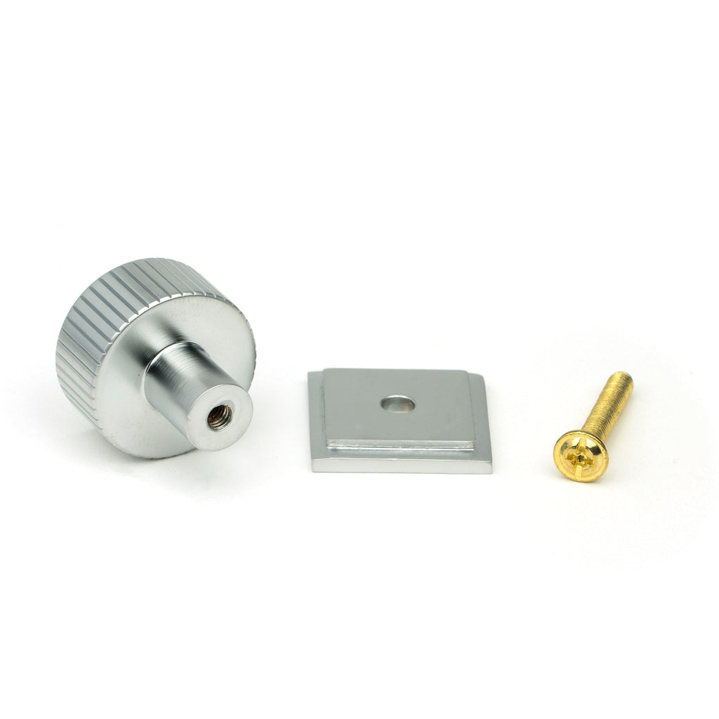 Satin Chrome Judd Cabinet Knob - 25mm (Square) | From The Anvil-Cabinet Knobs-Yester Home