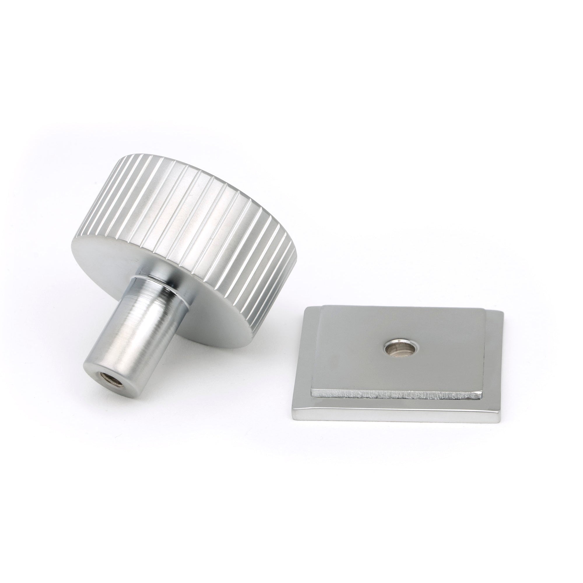 Satin Chrome Judd Cabinet Knob - 32mm (Square) | From The Anvil-Cabinet Knobs-Yester Home