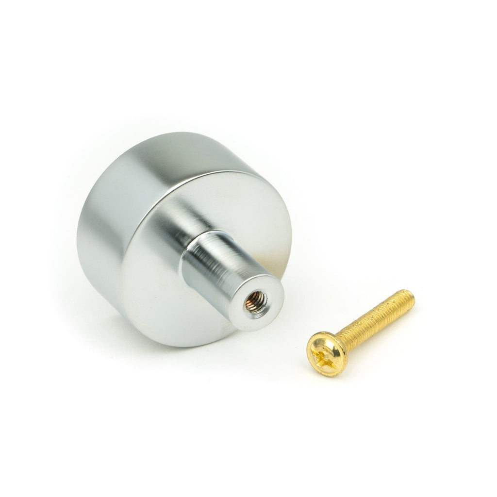 Satin Chrome Kelso Cabinet Knob - 32mm (No rose) | From The Anvil-Cabinet Knobs-Yester Home