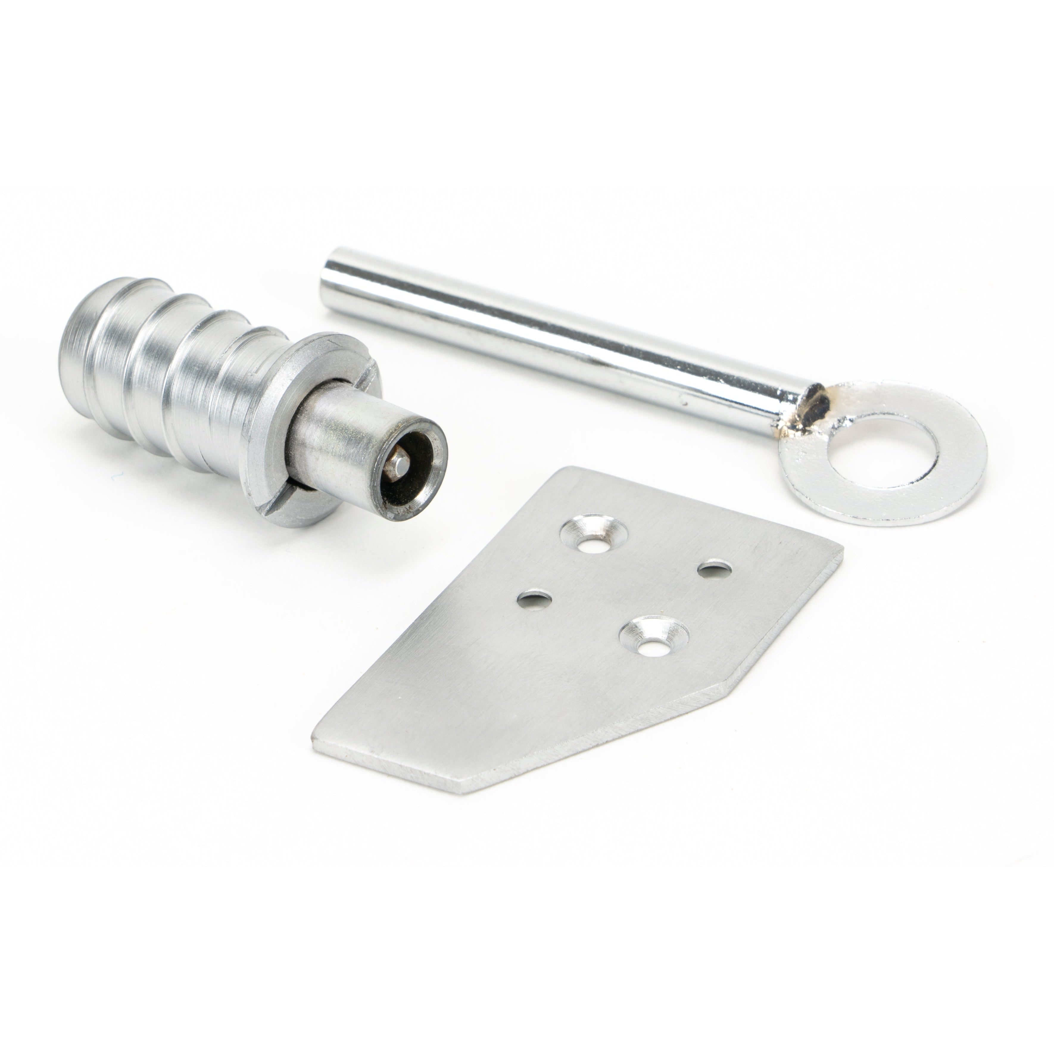 Satin Chrome Key-Flush Sash Stop | From The Anvil-Sash Stops-Yester Home