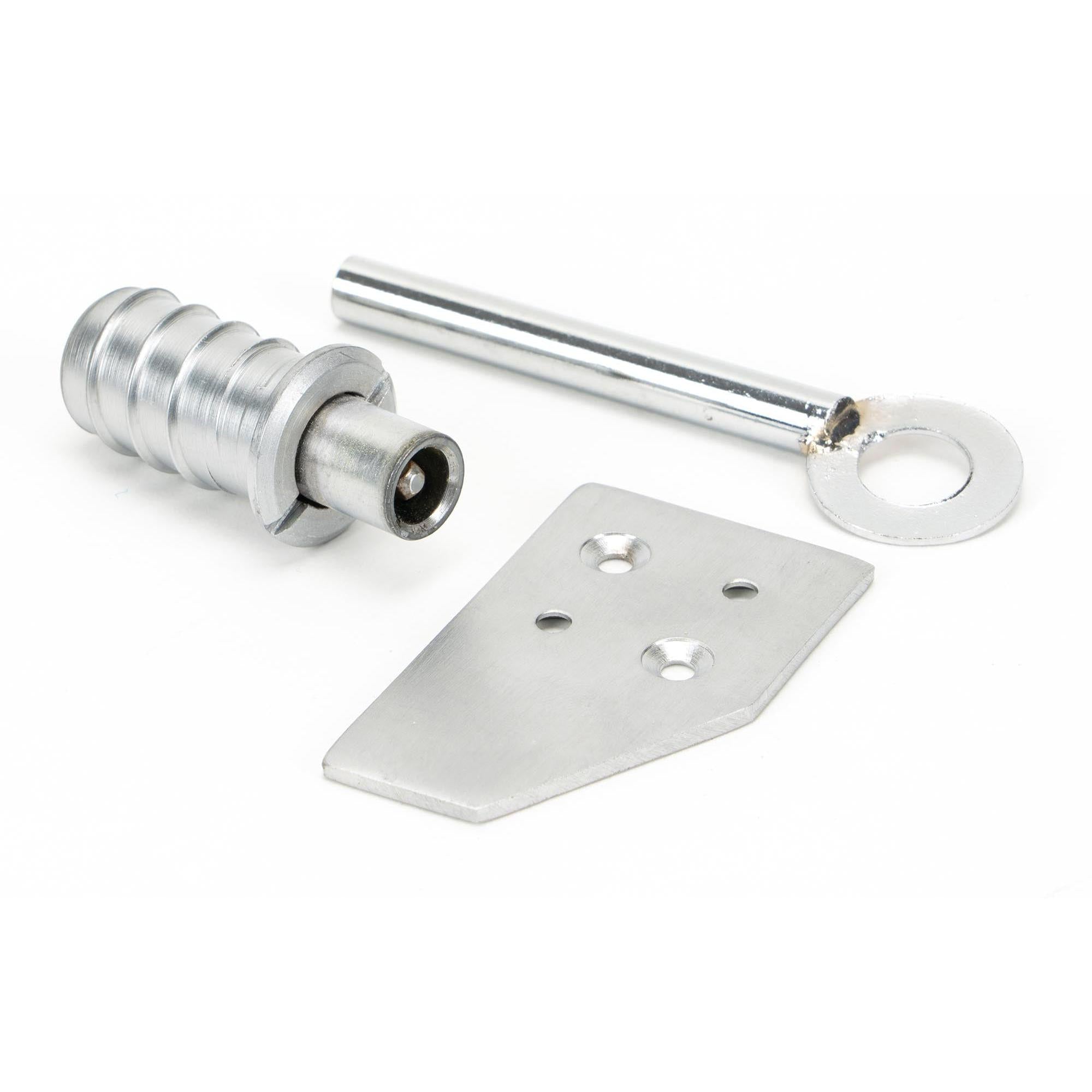 Satin Chrome Key-Flush Sash Stop | From The Anvil - Sash Stops - From The Anvil - Yester Home