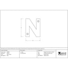 Satin Chrome Letter N | From The Anvil - Letters - From The Anvil - Yester Home