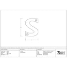 Satin Chrome Letter S | From The Anvil - Letters - From The Anvil - Yester Home