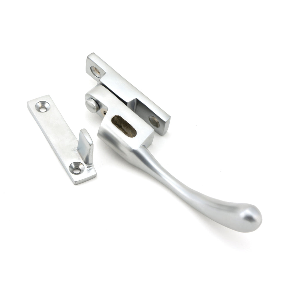 Satin Chrome Night-Vent Locking Peardrop Fastener - RH | From The Anvil-Night-Vent Fasteners-Yester Home