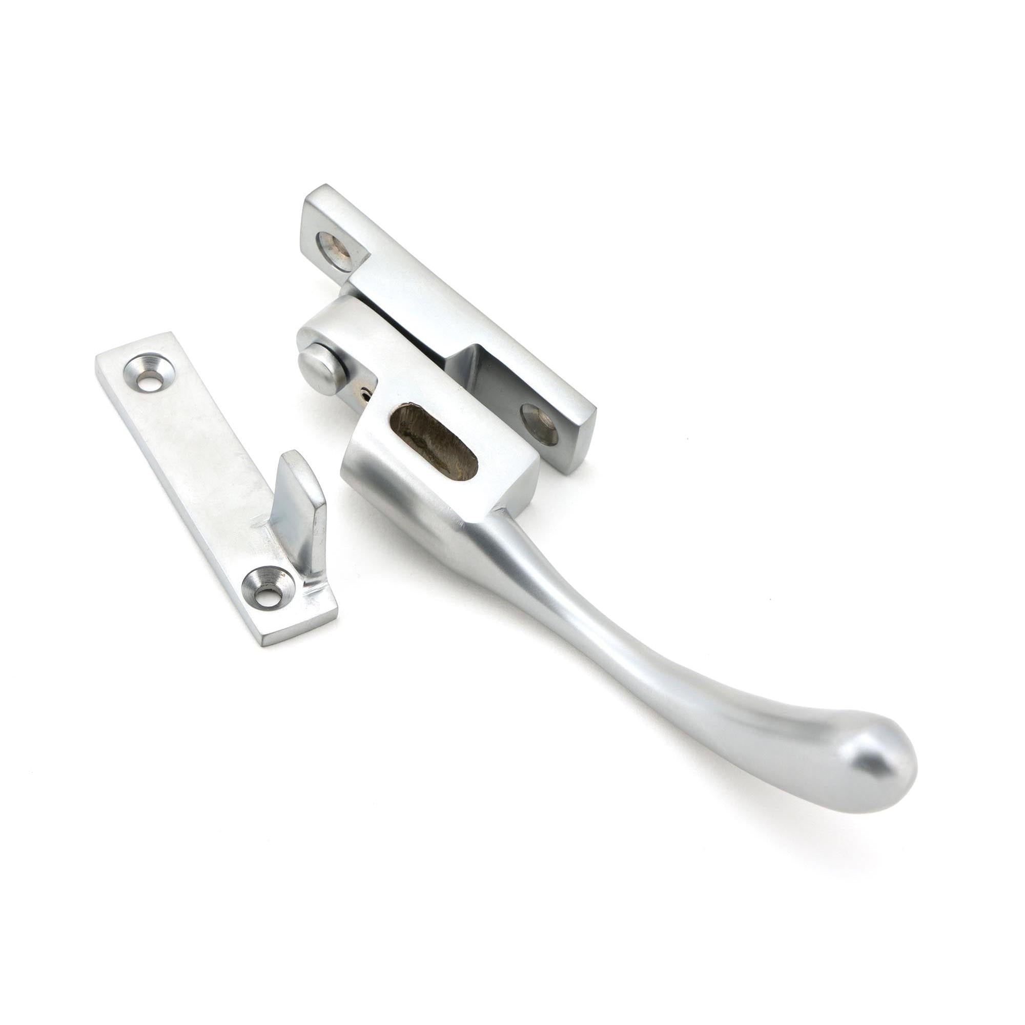 Satin Chrome Night-Vent Locking Peardrop Fastener - RH | From The Anvil - Night-Vent Fasteners - From The Anvil - Yester Home