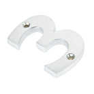 Satin Chrome Numeral 3 | From The Anvil - Numerals - From The Anvil - Yester Home