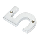 Satin Chrome Numeral 5 | From The Anvil - Numerals - From The Anvil - Yester Home