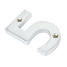 Satin Chrome Numeral 5 | From The Anvil-Numerals-Yester Home