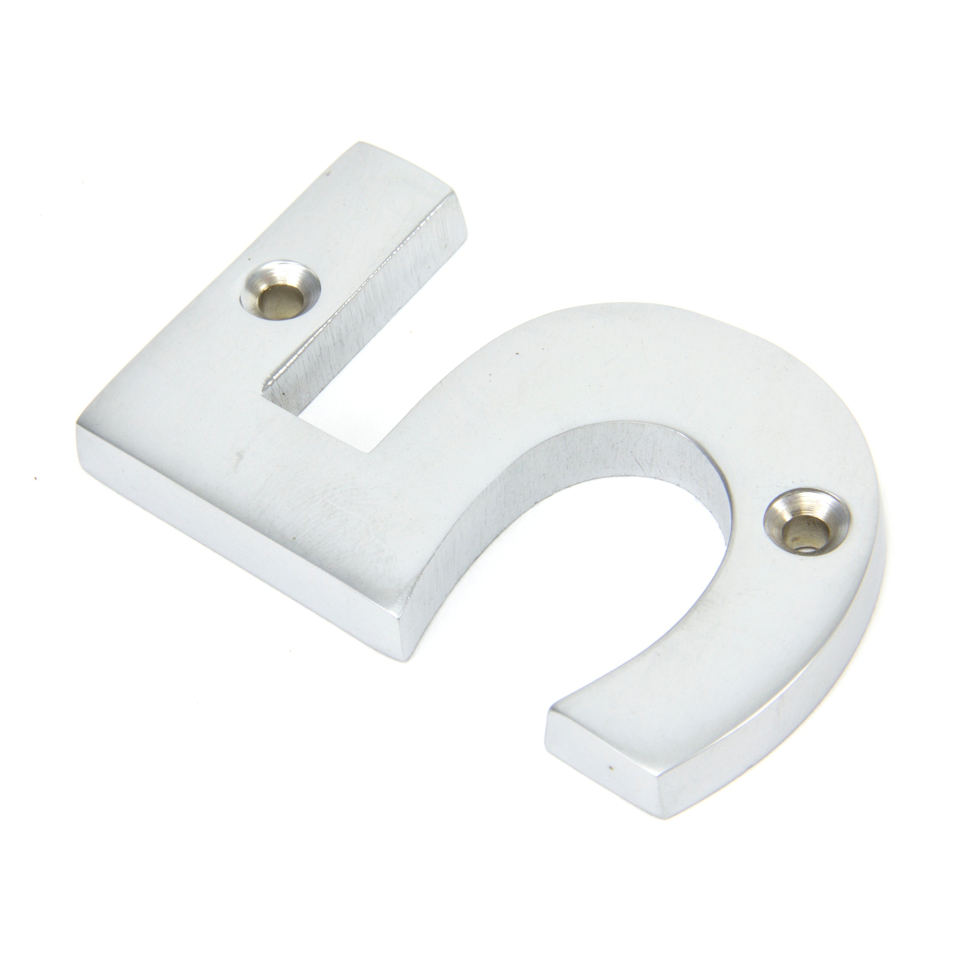 Satin Chrome Numeral 5 | From The Anvil-Numerals-Yester Home