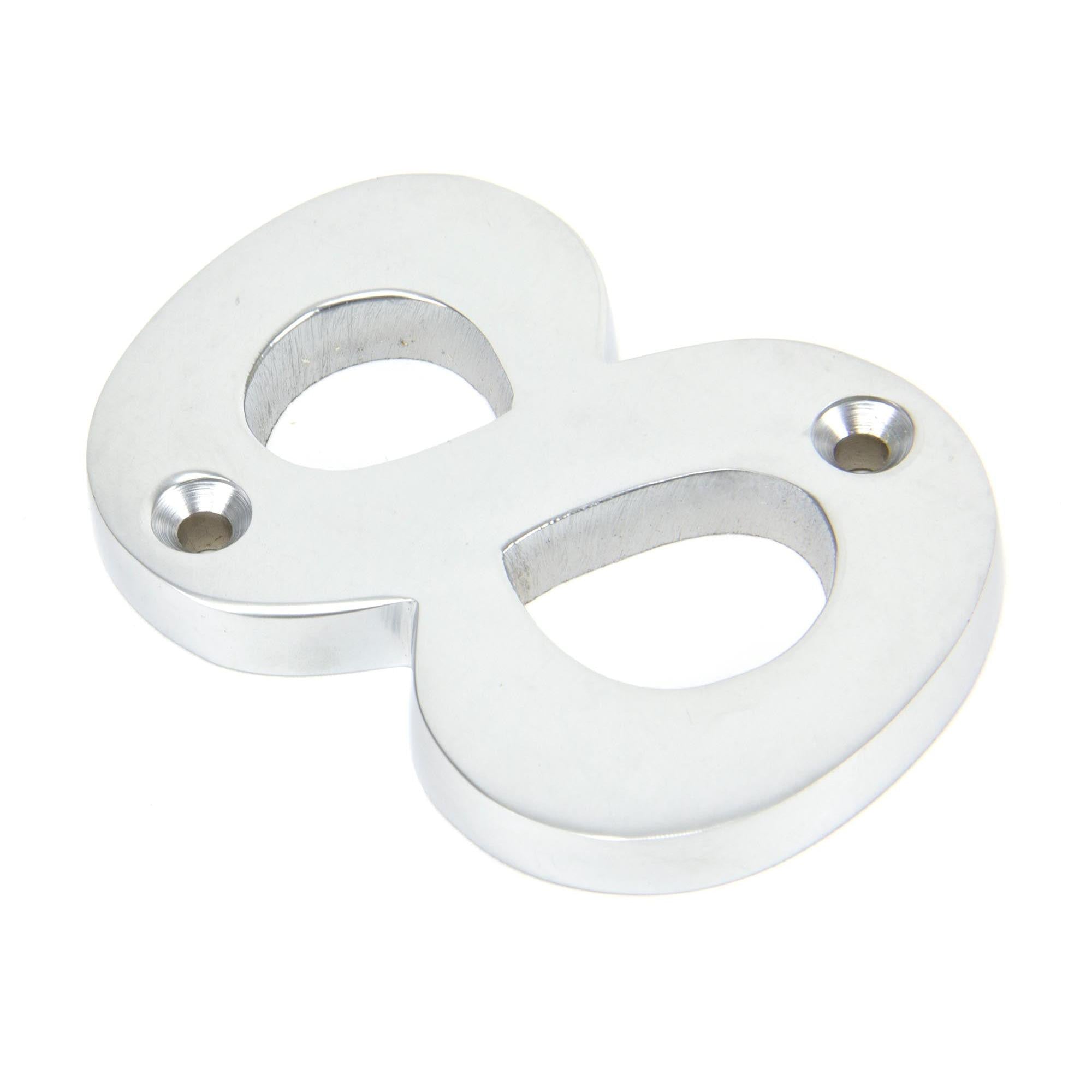Satin Chrome Numeral 8 | From The Anvil - Numerals - From The Anvil - Yester Home