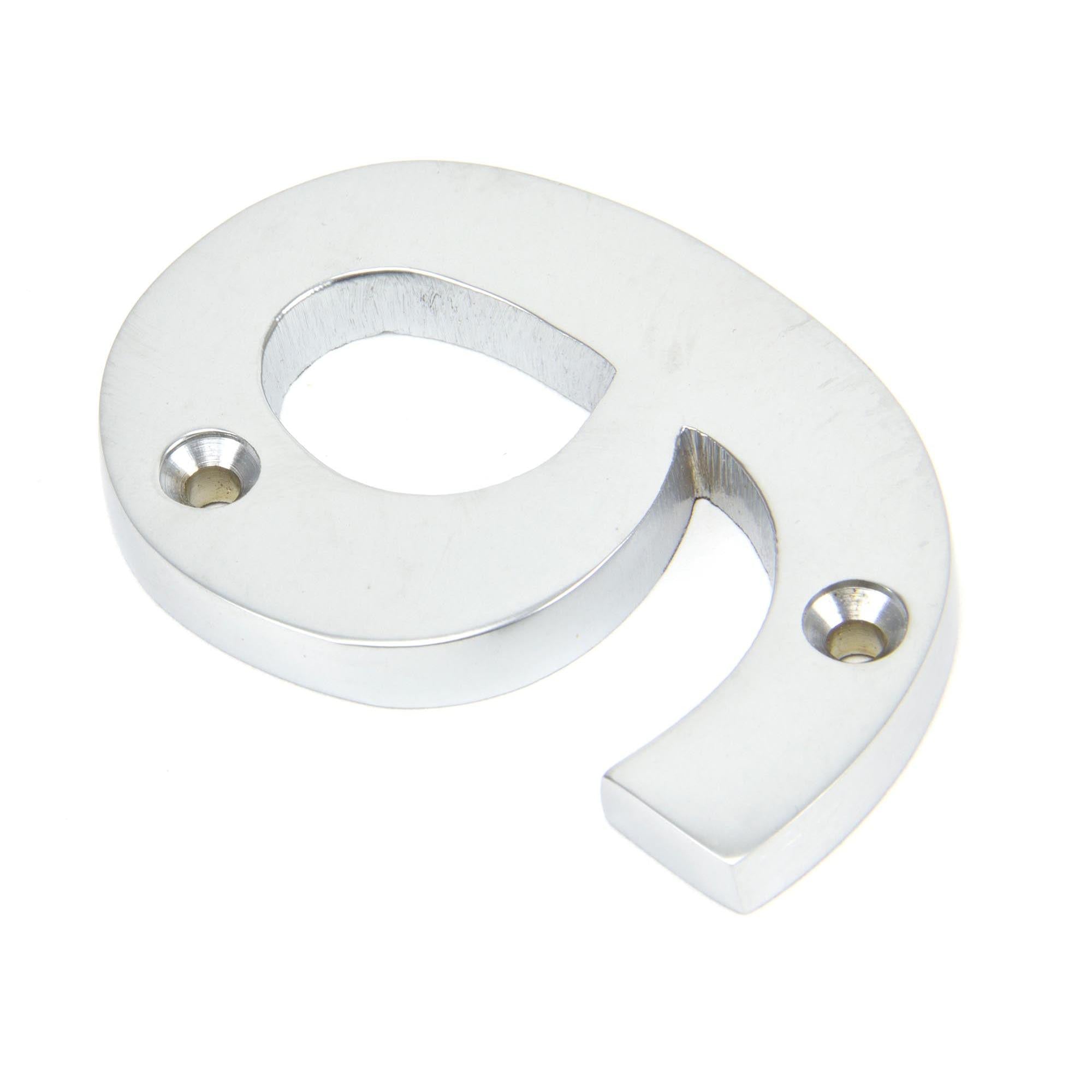 Satin Chrome Numeral 9 | From The Anvil - Numerals - From The Anvil - Yester Home