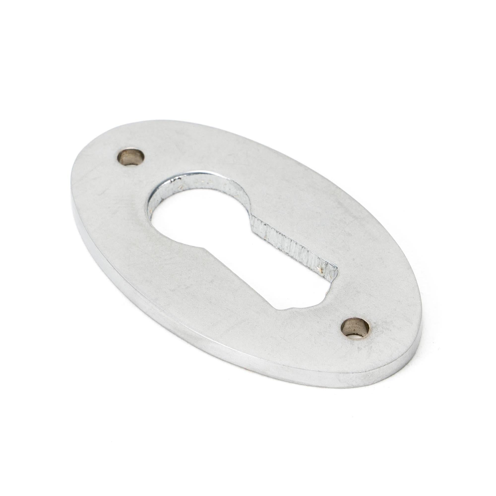 Satin Chrome Oval Escutcheon | From The Anvil - Escutcheons - From The Anvil - Yester Home