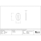 Satin Chrome Oval Escutcheon | From The Anvil - Escutcheons - From The Anvil - Yester Home