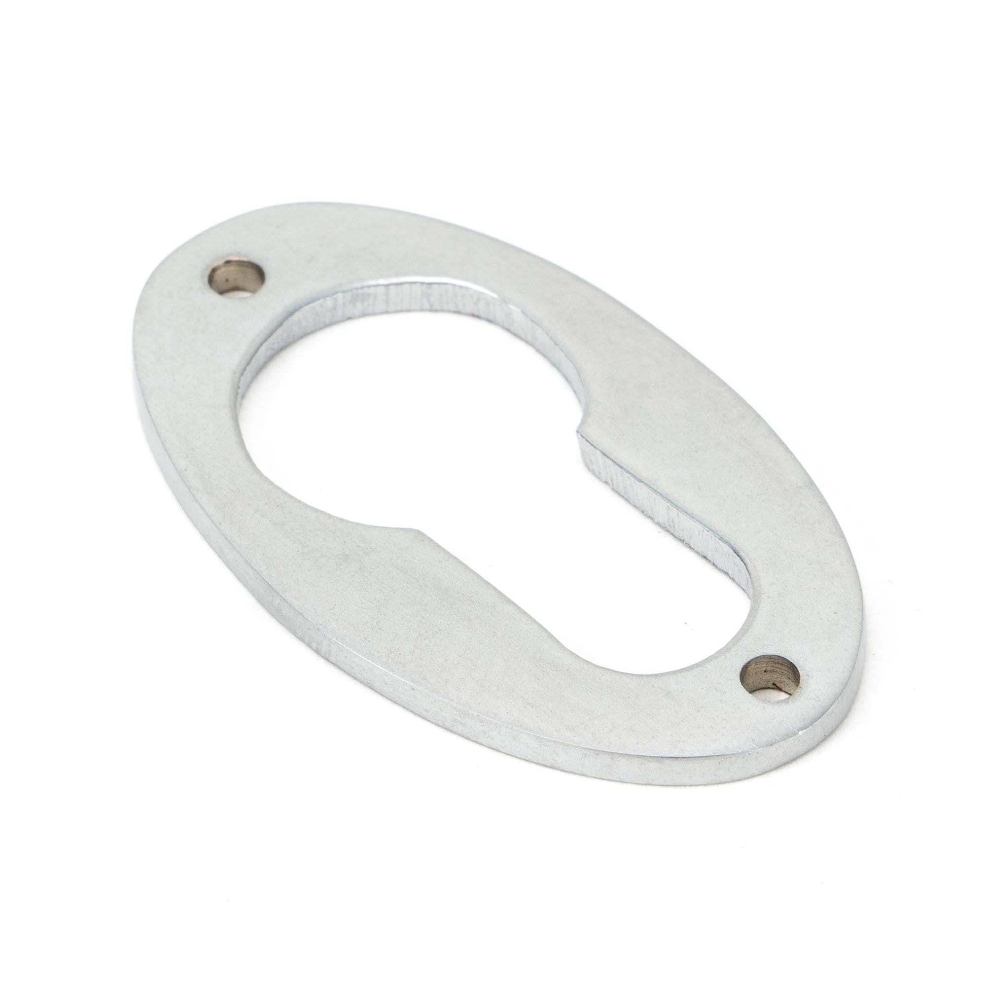 Satin Chrome Oval Euro Escutcheon | From The Anvil - Euro Escutcheons - From The Anvil - Yester Home