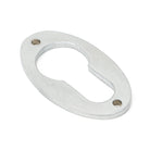 Satin Chrome Oval Euro Escutcheon | From The Anvil-Euro Escutcheons-Yester Home