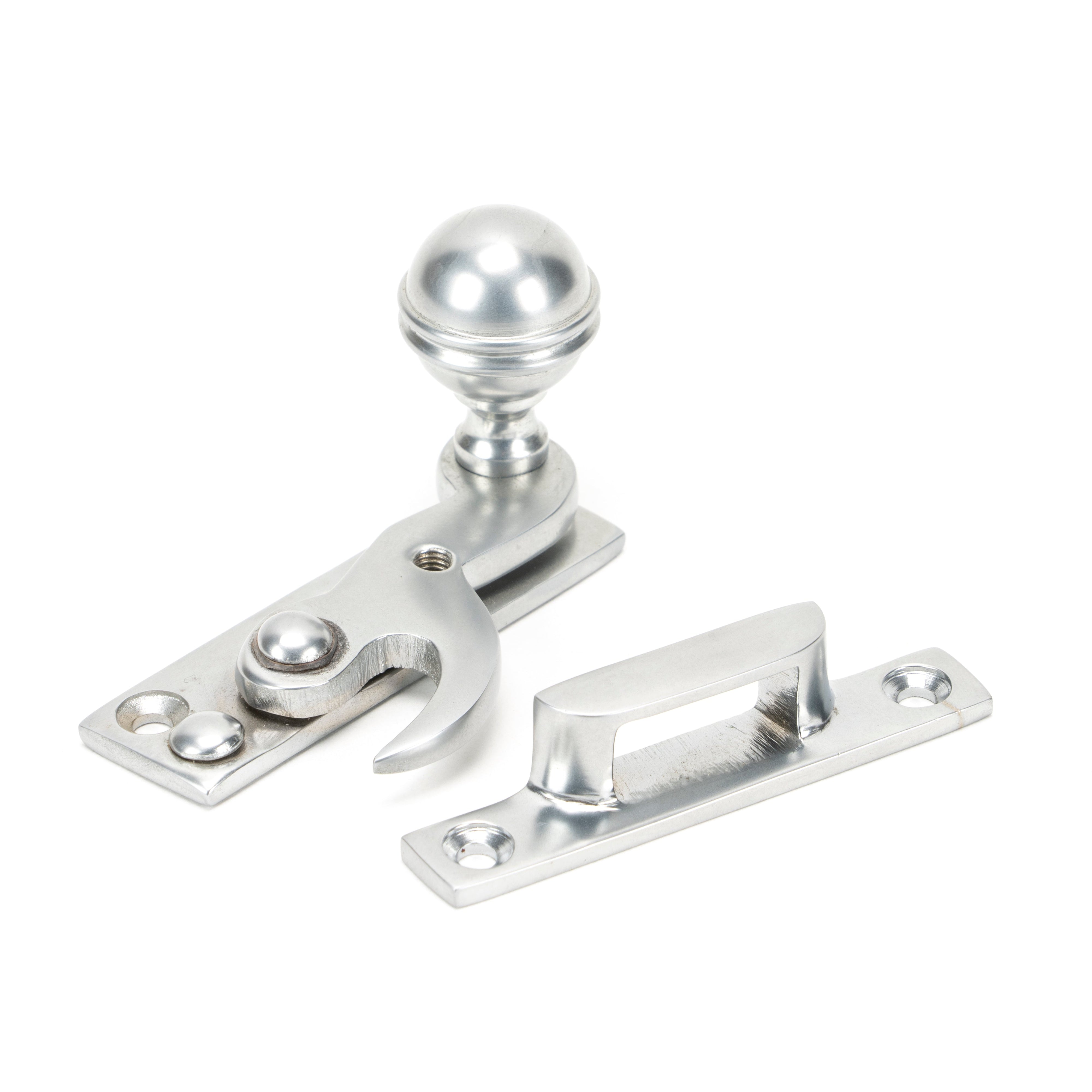 Satin Chrome Prestbury Sash Hook Fastener | From The Anvil-Sash Hook Fasteners-Yester Home
