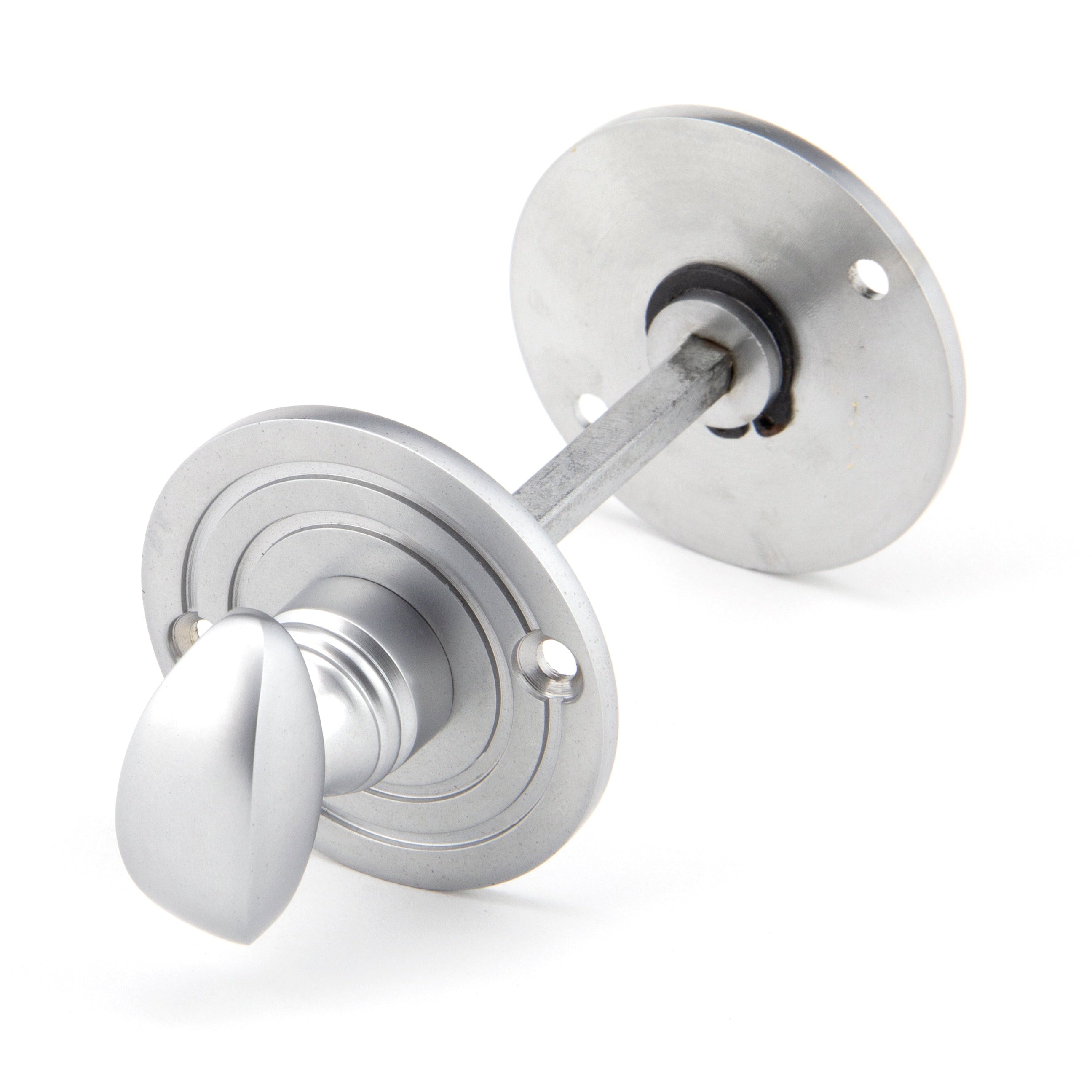 Satin Chrome Round Bathroom Thumbturn | From The Anvil-Thumbturns-Yester Home