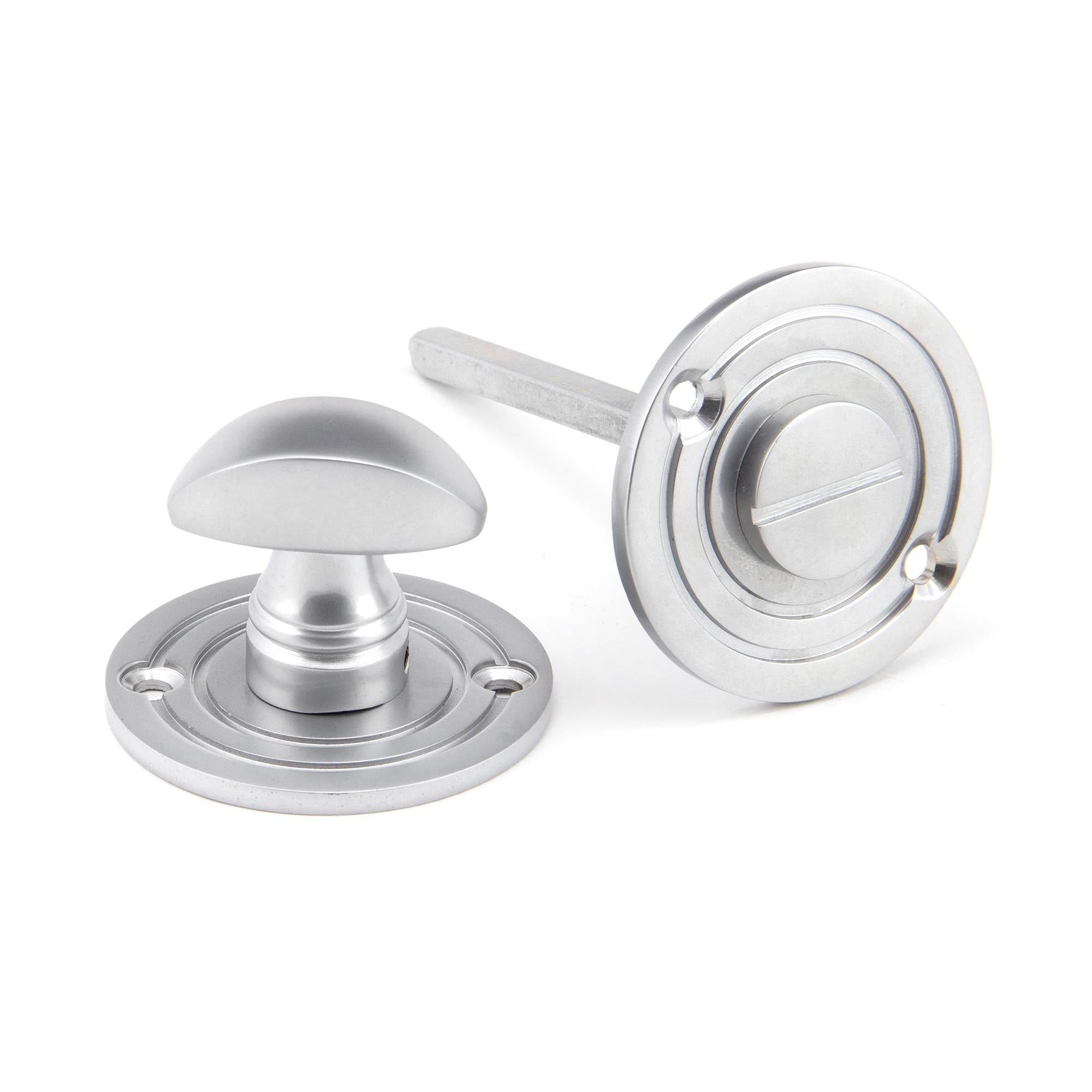 Satin Chrome Round Bathroom Thumbturn | From The Anvil - Thumbturns - From The Anvil - Yester Home