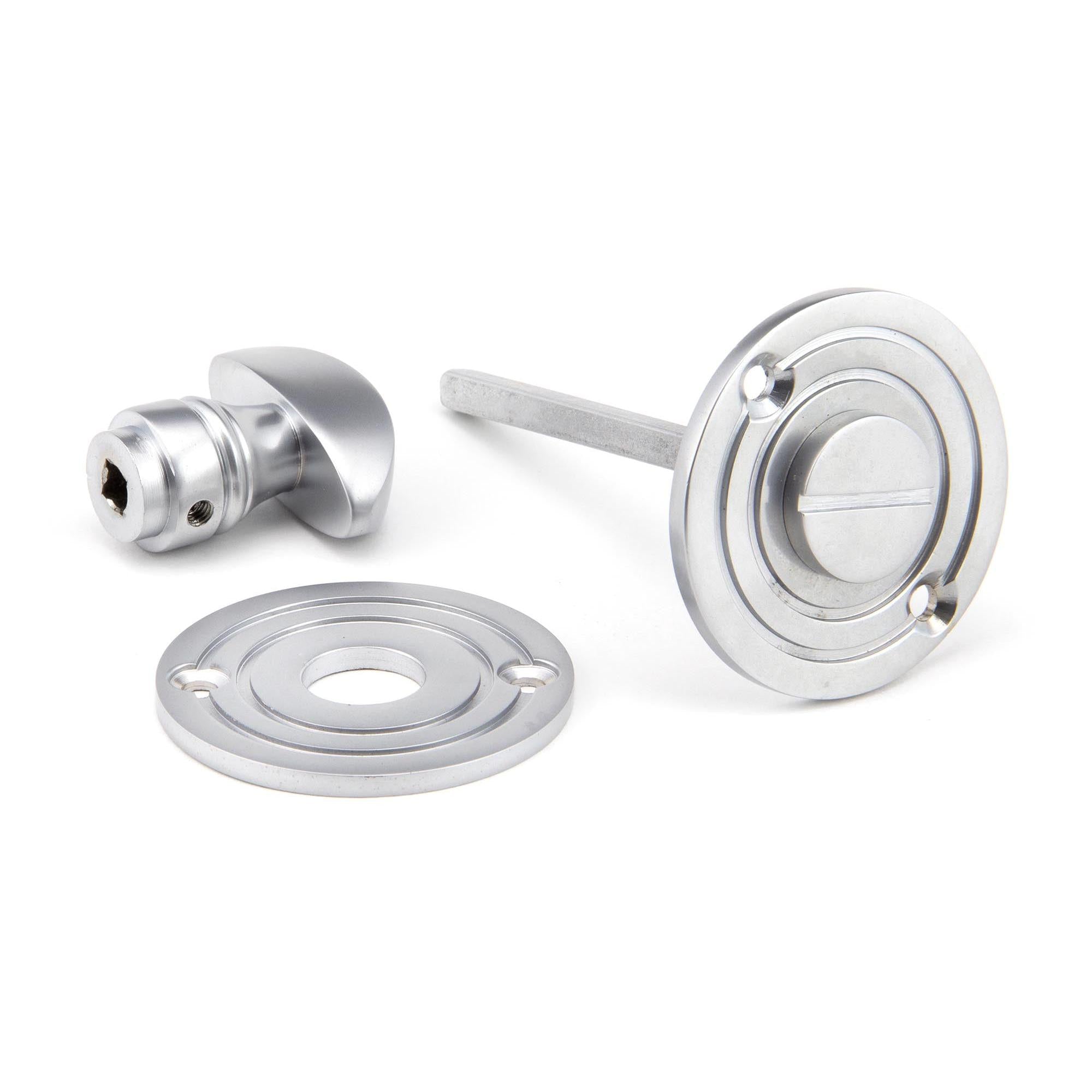 Satin Chrome Round Bathroom Thumbturn | From The Anvil - Thumbturns - From The Anvil - Yester Home