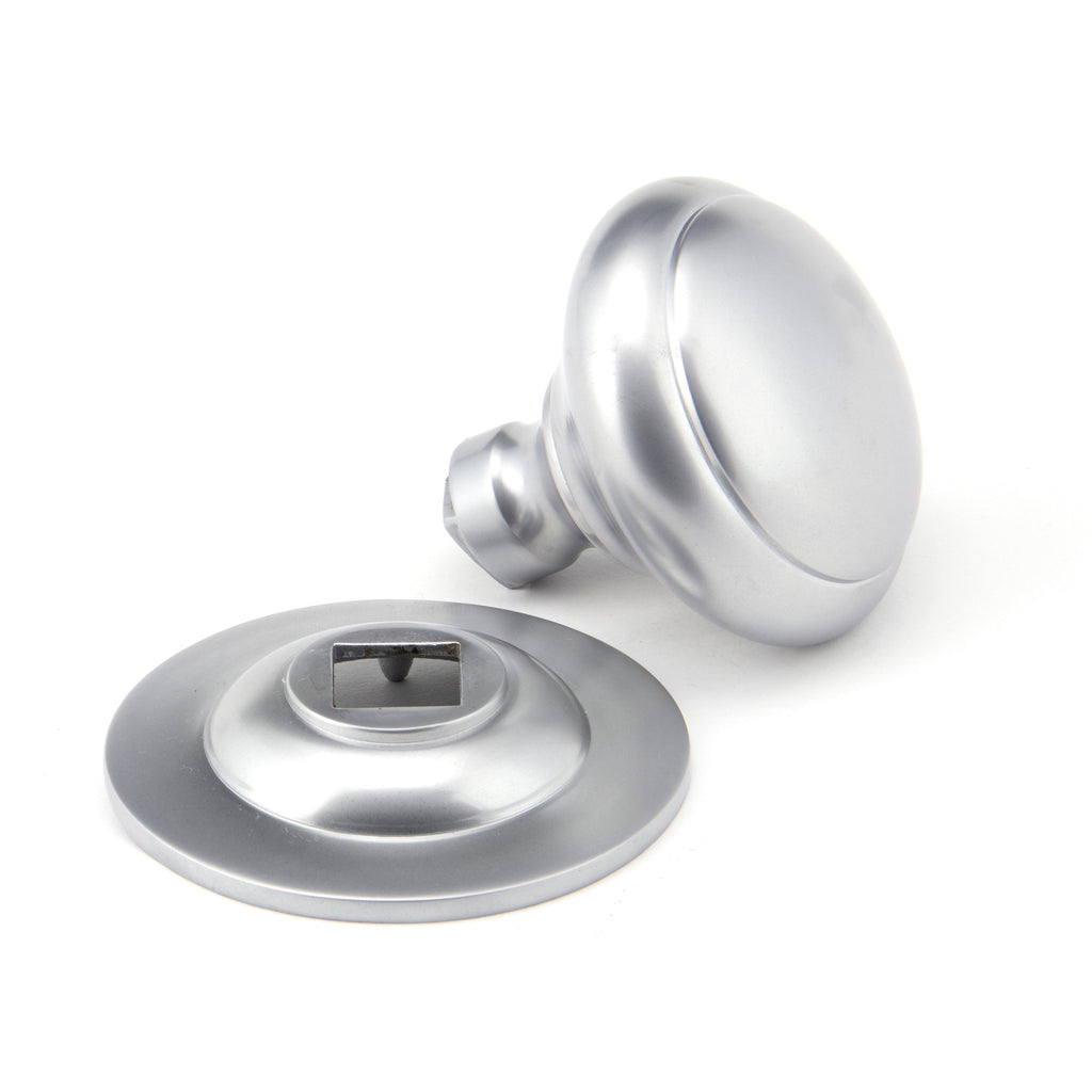 Satin Chrome Round Centre Door Knob | From The Anvil-Centre Door Knobs-Yester Home