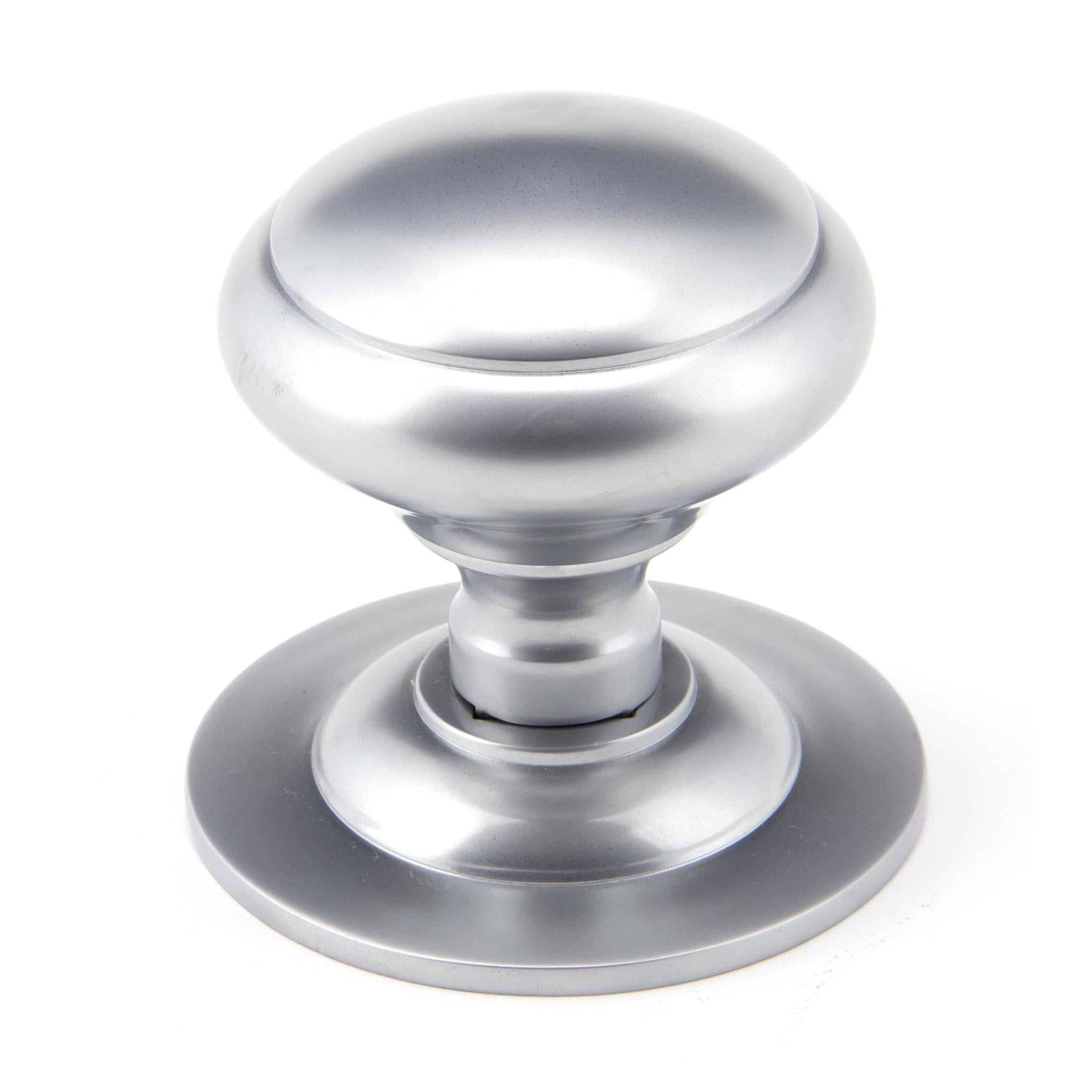 Satin Chrome Round Centre Door Knob | From The Anvil - Centre Door Knobs - From The Anvil - Yester Home