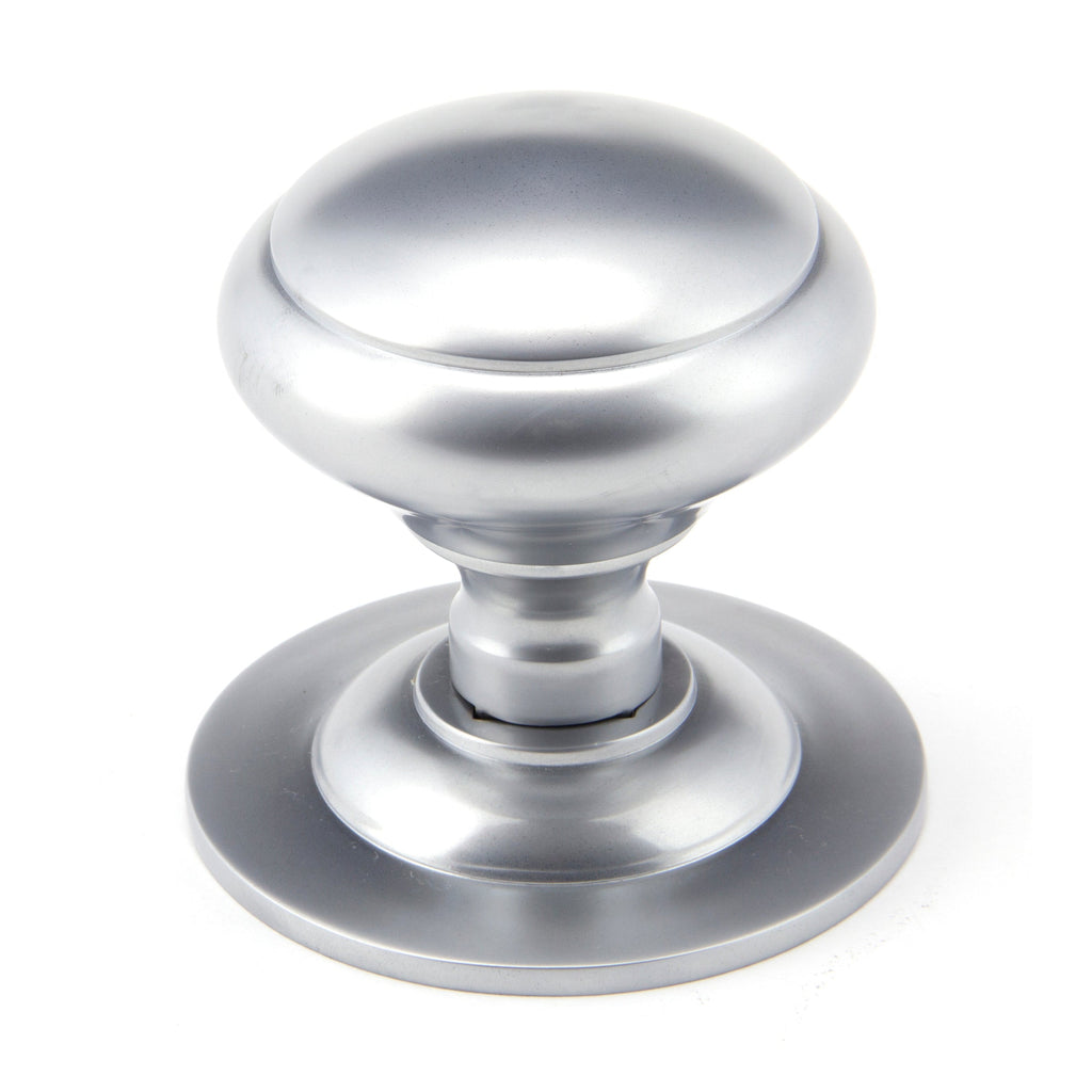 Satin Chrome Round Centre Door Knob | From The Anvil