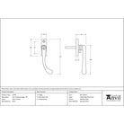 Satin Chrome Slim Peardrop Espag - RH | From The Anvil - Espag. Fasteners - From The Anvil - Yester Home