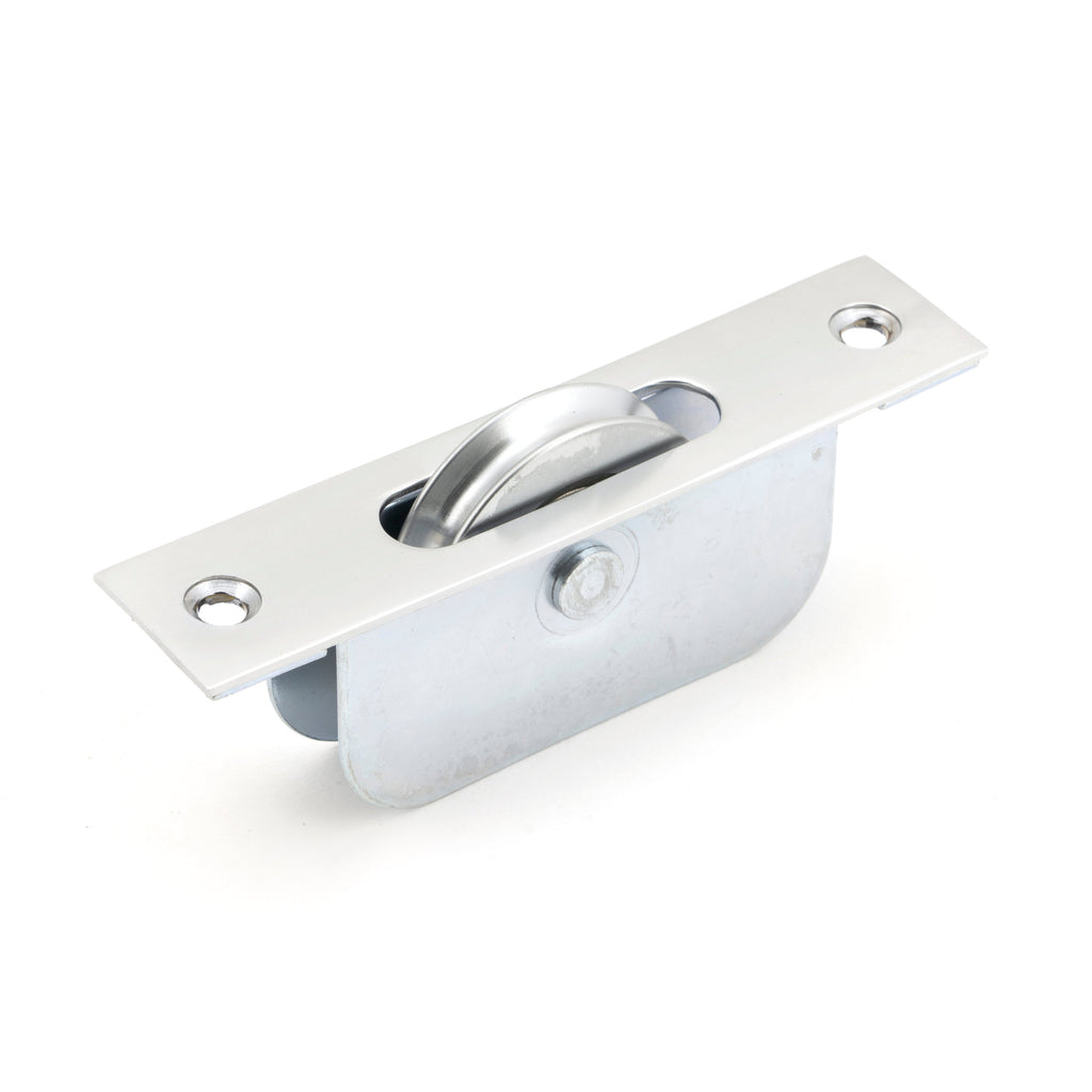 Satin Chrome Square Ended Sash Pulley 75kg | From The Anvil-Sash Pulleys-Yester Home