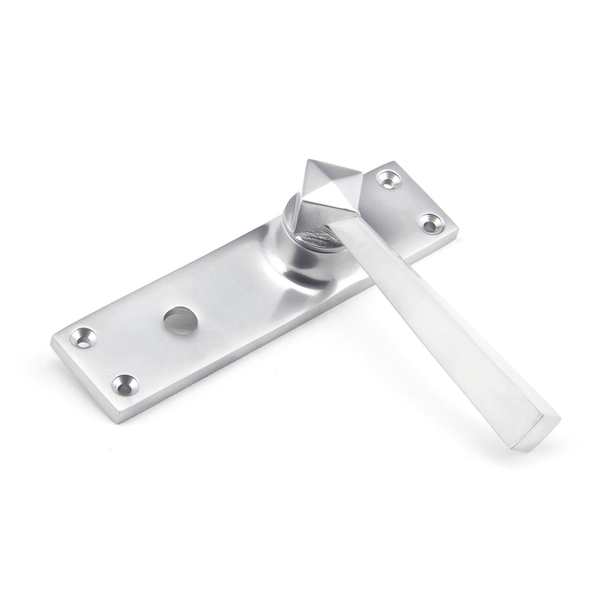 Satin Chrome Straight Lever Bathroom Set | From The Anvil - Lever Bathroom - From The Anvil - Yester Home