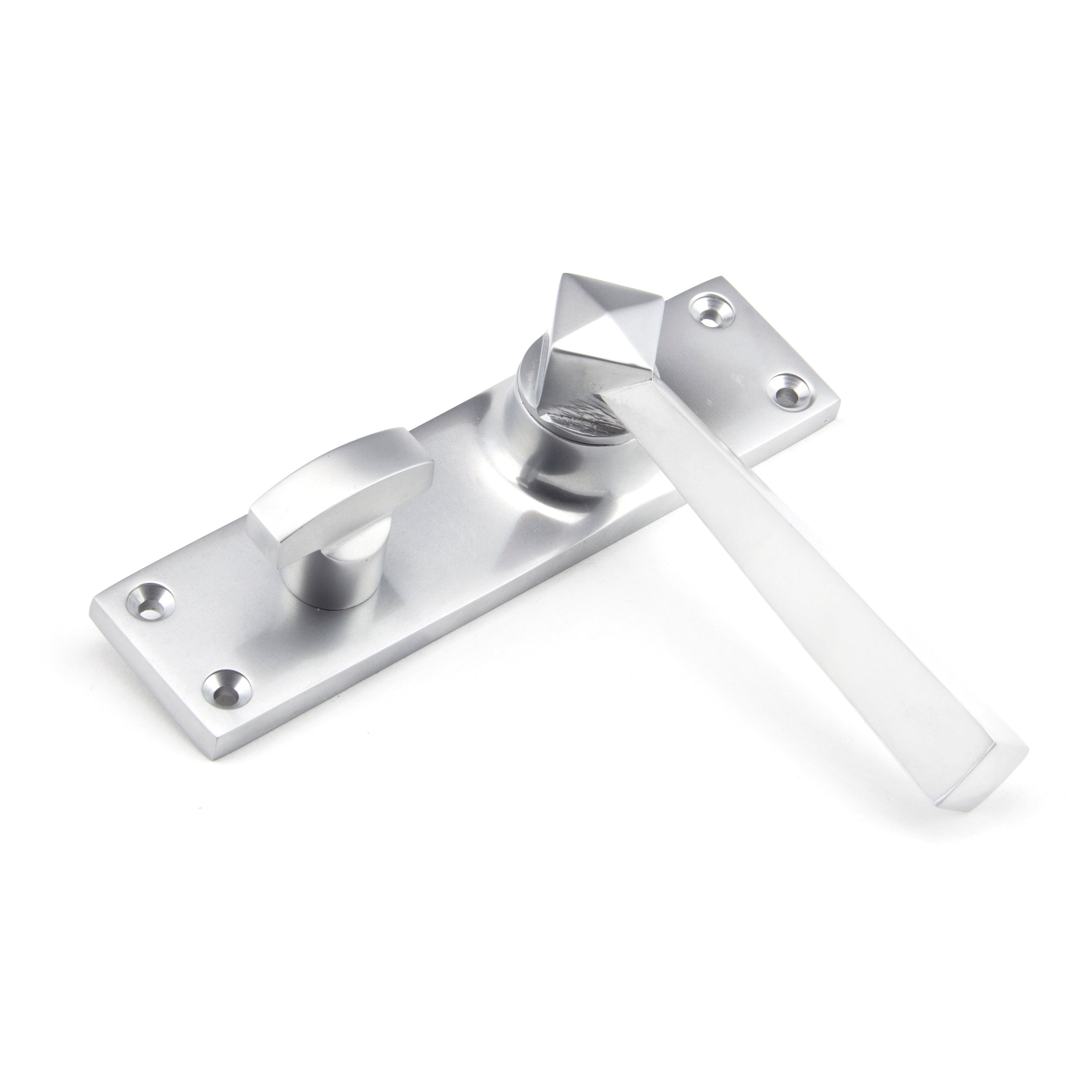 Satin Chrome Straight Lever Bathroom Set | From The Anvil-Lever Bathroom-Yester Home