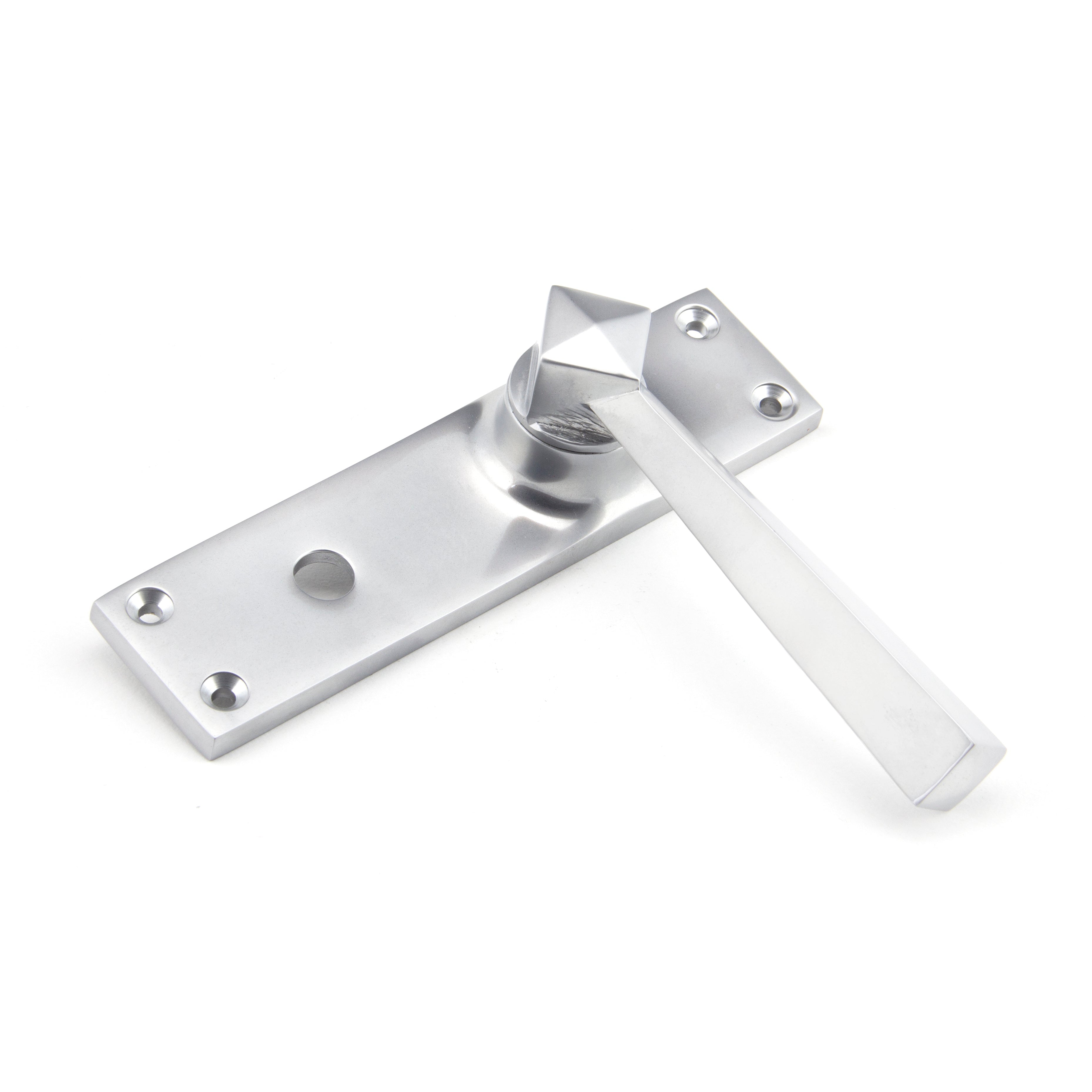 Satin Chrome Straight Lever Bathroom Set | From The Anvil-Lever Bathroom-Yester Home