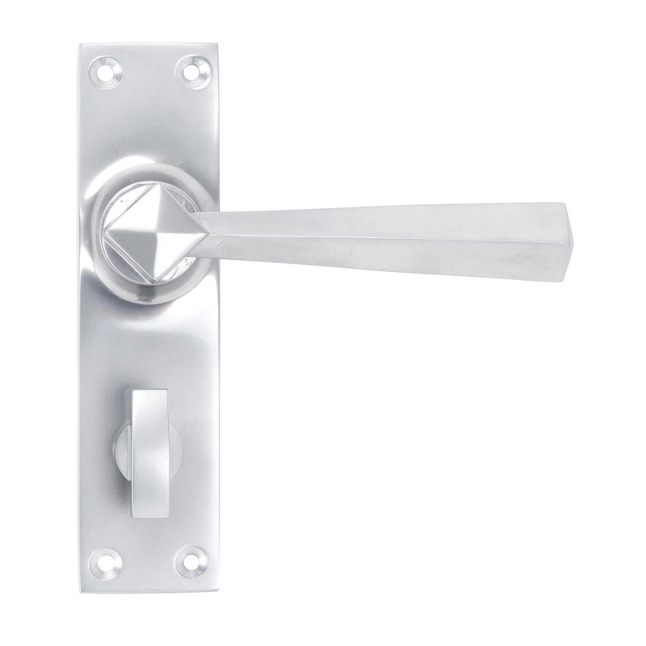 Satin Chrome Straight Lever Bathroom Set | From The Anvil - Lever Bathroom - From The Anvil - Yester Home