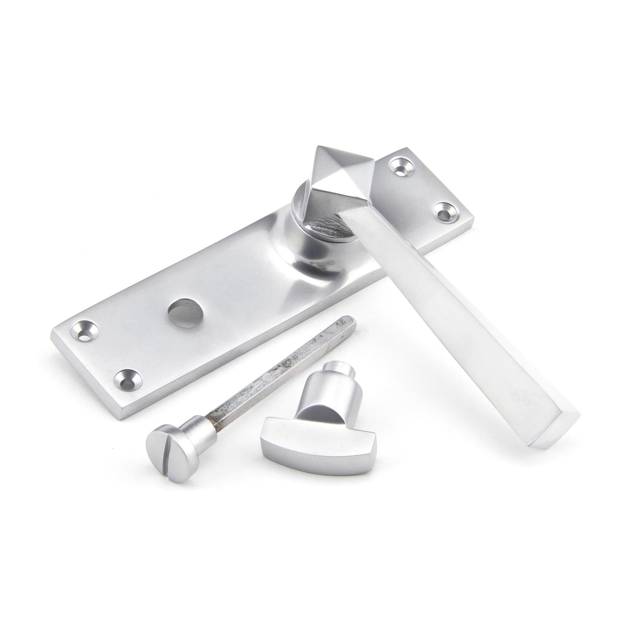 Satin Chrome Straight Lever Bathroom Set | From The Anvil - Lever Bathroom - From The Anvil - Yester Home