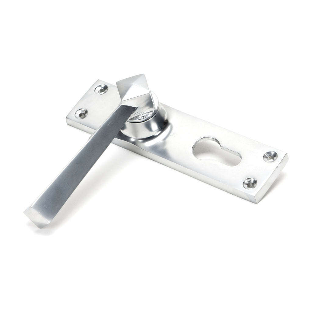 Satin Chrome Straight Lever Euro Lock Set | From The Anvil-Lever Euro-Yester Home