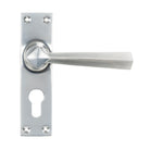 Satin Chrome Straight Lever Euro Lock Set | From The Anvil - Lever Euro - From The Anvil - Yester Home
