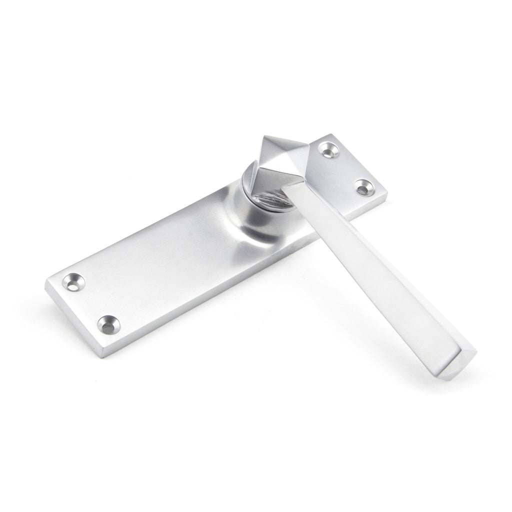 Satin Chrome Straight Lever Latch Set | From The Anvil-Lever Latch-Yester Home