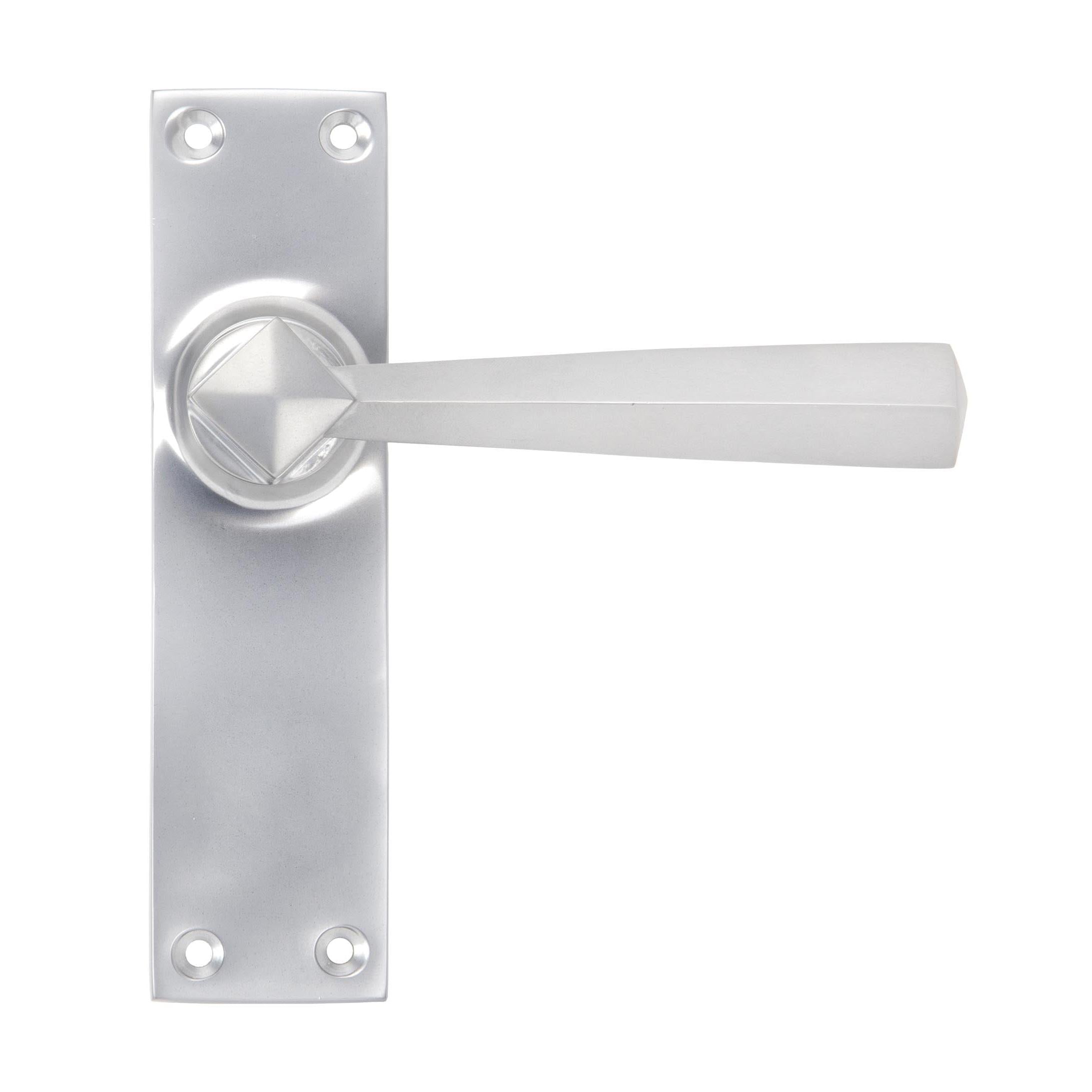 Satin Chrome Straight Lever Latch Set | From The Anvil - Lever Latch - From The Anvil - Yester Home
