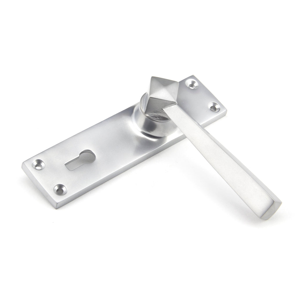 Satin Chrome Straight Lever Lock Set | From The Anvil-Lever Lock-Yester Home