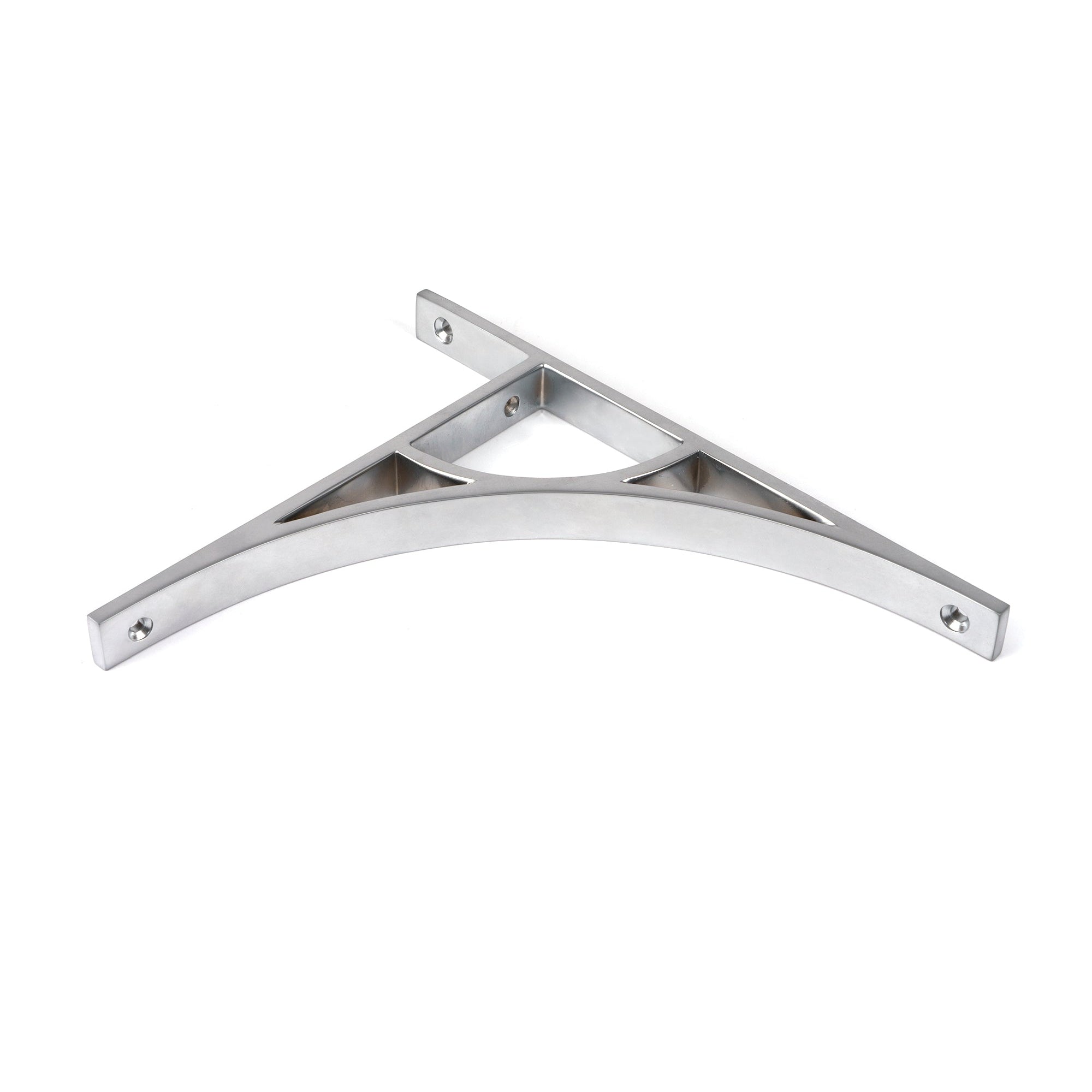 Satin Chrome Tyne Shelf Bracket (260mm x 200mm) | From The Anvil-Shelf Brackets-Yester Home