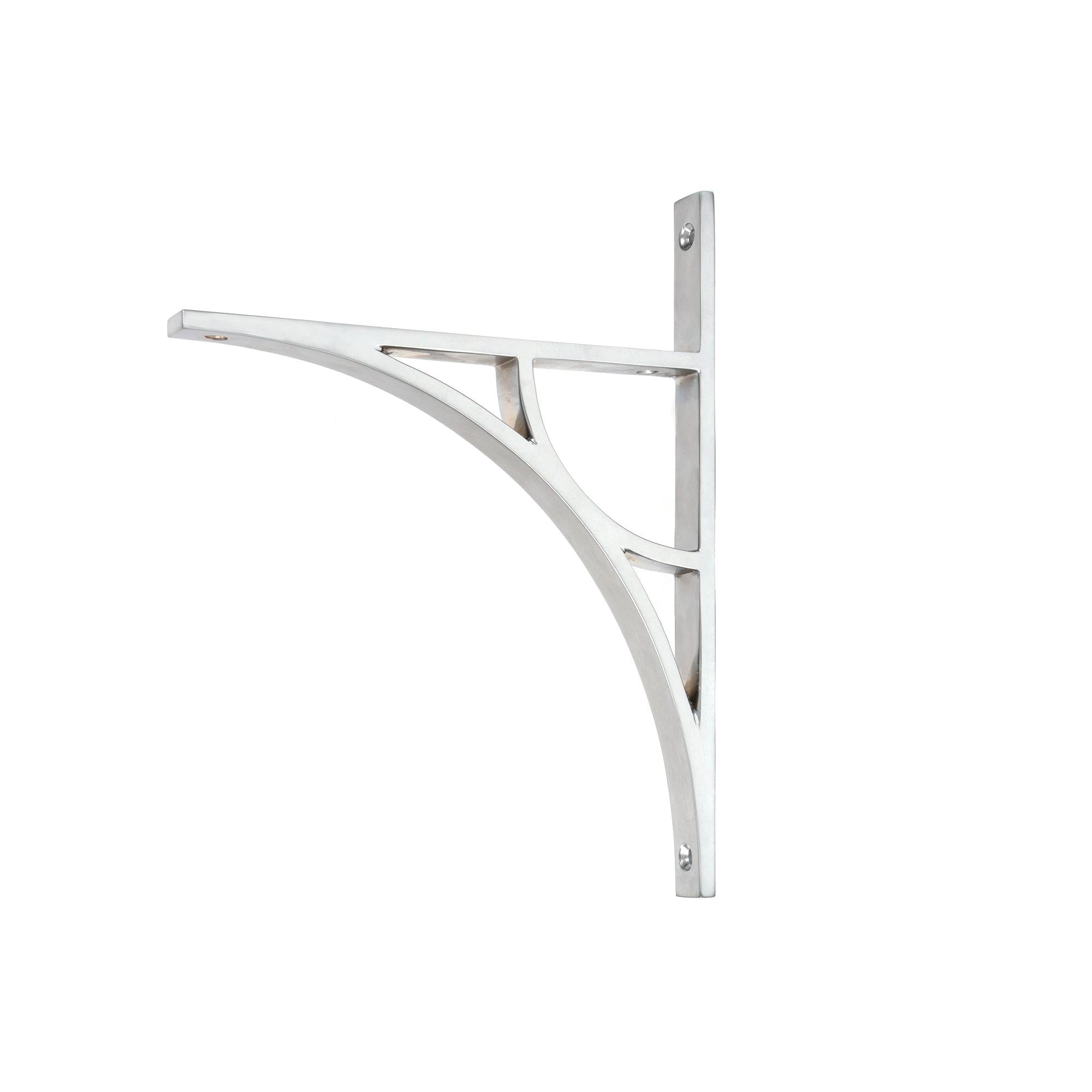 Satin Chrome Tyne Shelf Bracket (260mm x 200mm) | From The Anvil - Shelf Brackets - From The Anvil - Yester Home