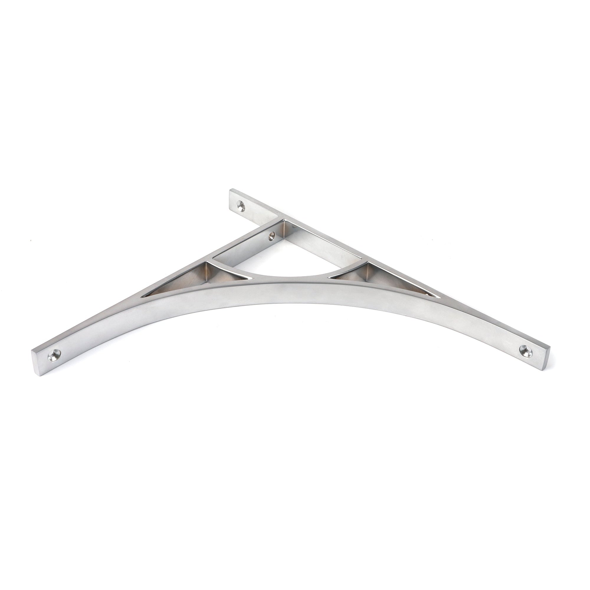 Satin Chrome Tyne Shelf Bracket (314mm x 250mm) | From The Anvil-Shelf Brackets-Yester Home