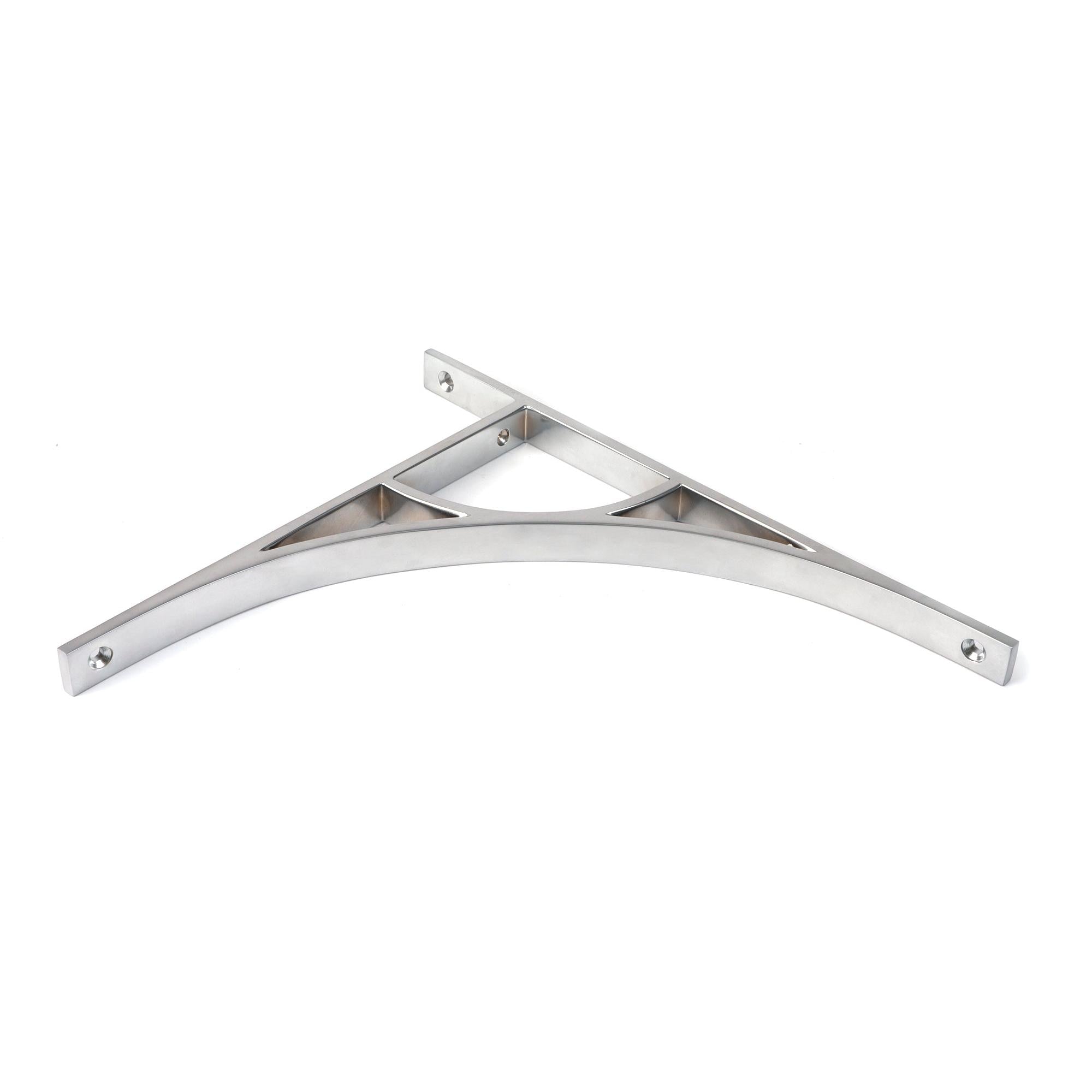 Satin Chrome Tyne Shelf Bracket (314mm x 250mm) | From The Anvil - Shelf Brackets - From The Anvil - Yester Home